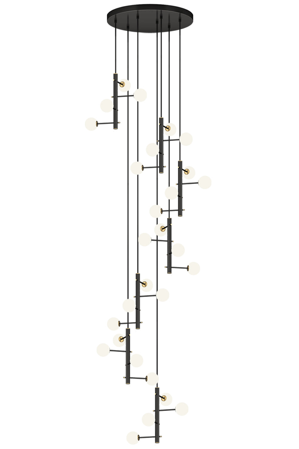 Mondrian Metal Tubular Chandelier Ceiling Light