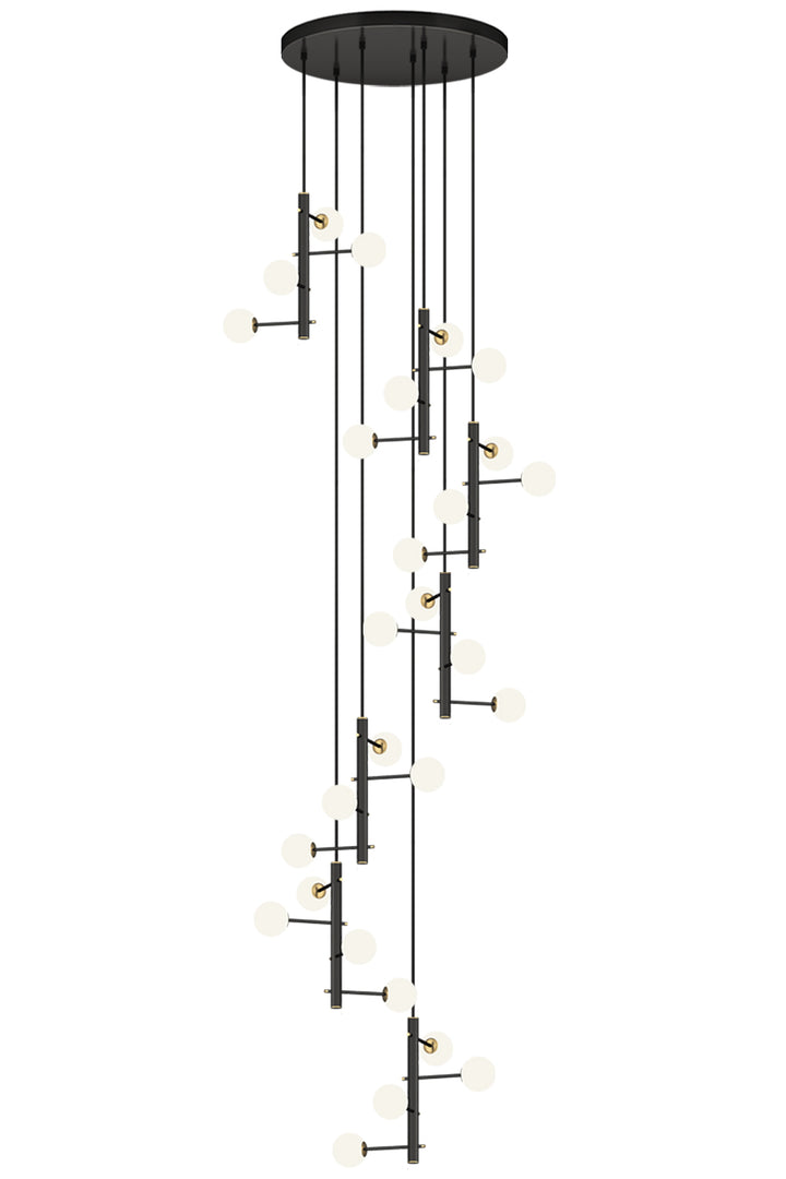 Mondrian Metal Tubular Chandelier Ceiling Light