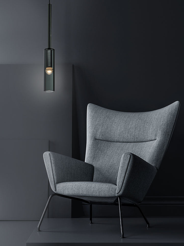 Flexible Black Glass Tube Chandelier For Dining Area
