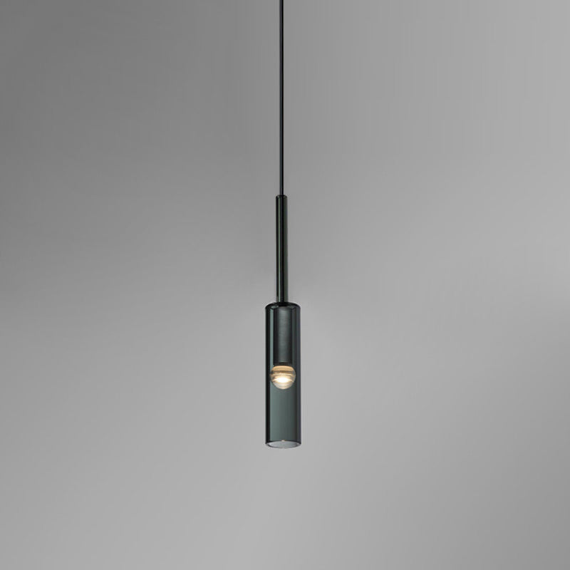 Flexible Black Glass Tube Chandelier For Dining Area