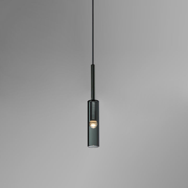 Flexible Black Glass Tube Chandelier For Dining Area