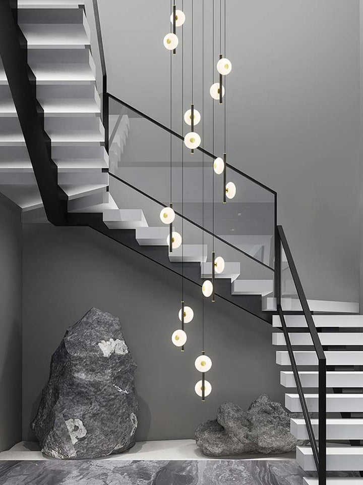 Black & White Oval Glass Globes Double Raindrop Chandelier