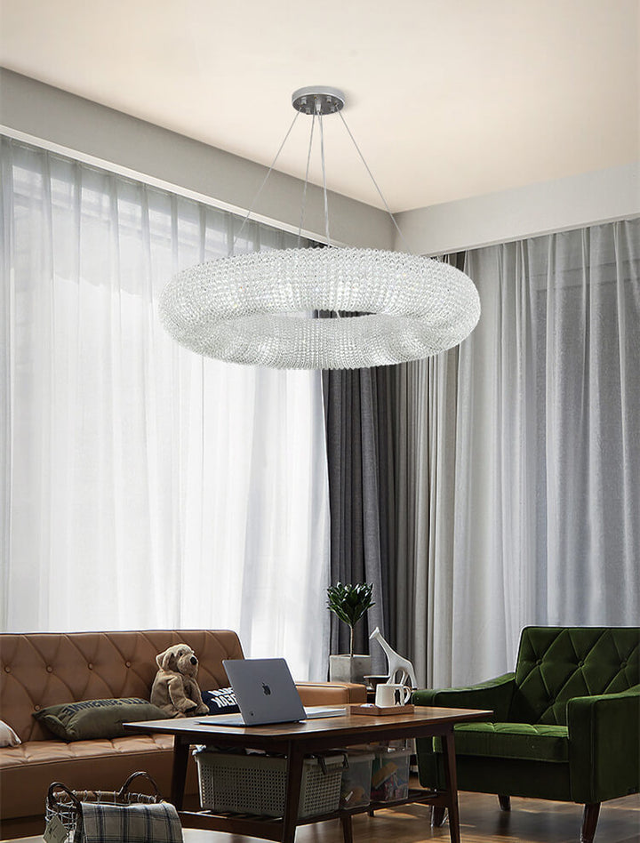 Golden Cloud Ring Crystal Chandelier