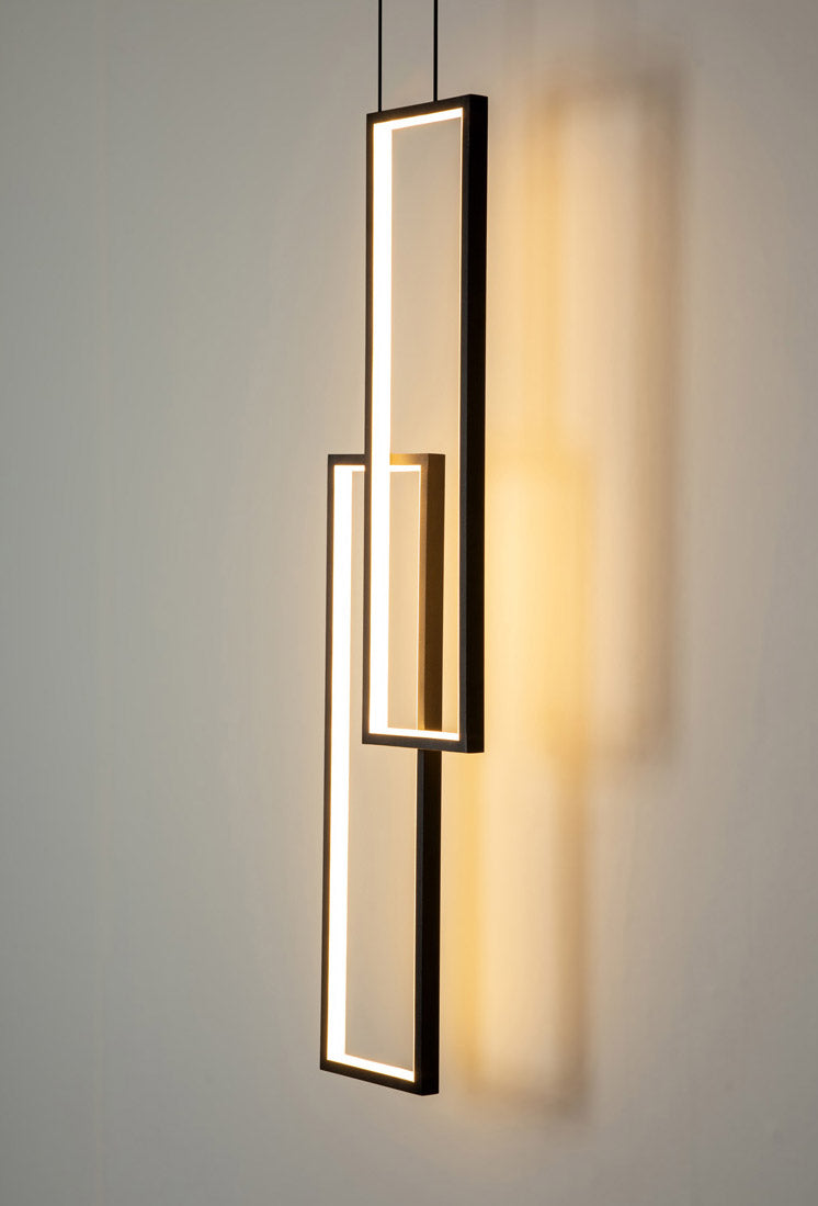 Modern Minimalist Rectangular Led Staircase Chandelier