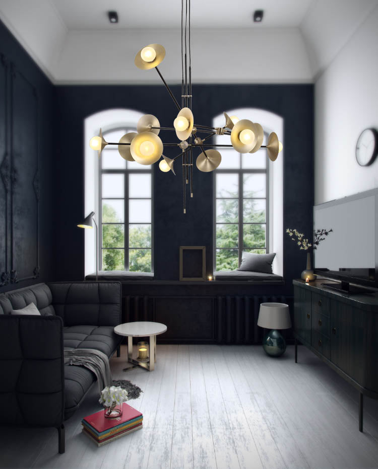 Ultra Modern Gold Sputnik Dining Room Chandelier