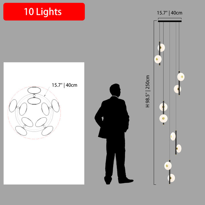 Black & White Oval Glass Globes Double Raindrop Chandelier