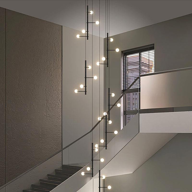 Mondrian Metal Tubular Chandelier Ceiling Light
