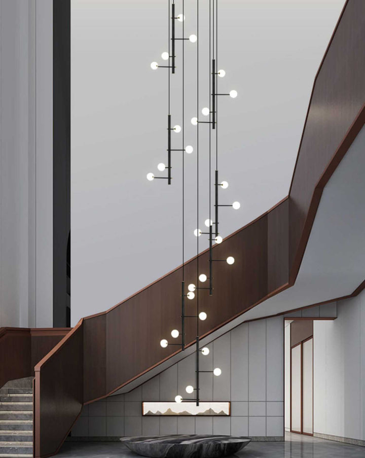 Mondrian Metal Tubular Chandelier Ceiling Light