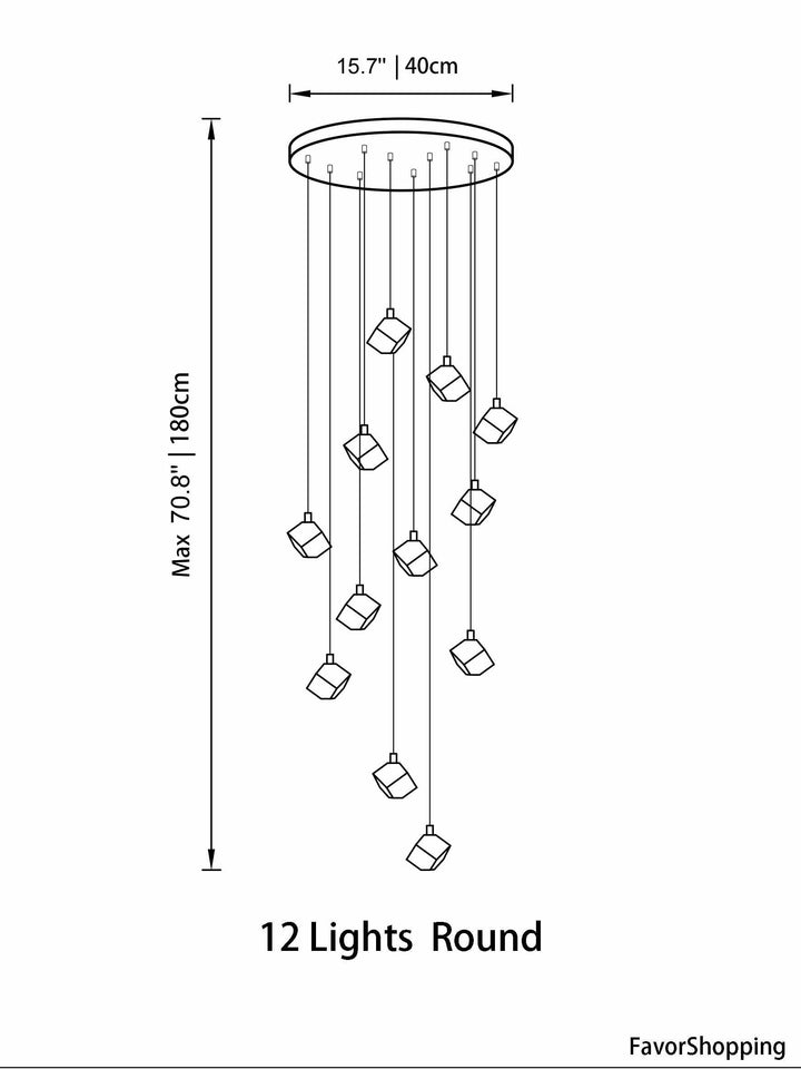 Ice Cube Transparent Crystal Chandelier For High Ceiling And Large Entryway