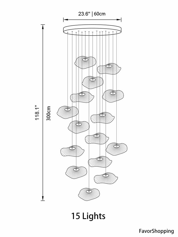 Floating Castle Raindrop LED Daisy Foyer Pendant Light - Grand Interior Decoration