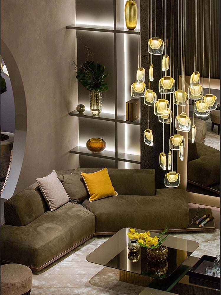 Leaf-shaped Crystal Chandelier For Larger House and High-Ceiling Building