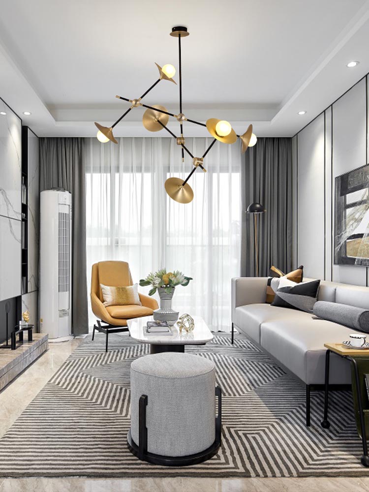 Ultra Modern Gold Sputnik Dining Room Chandelier