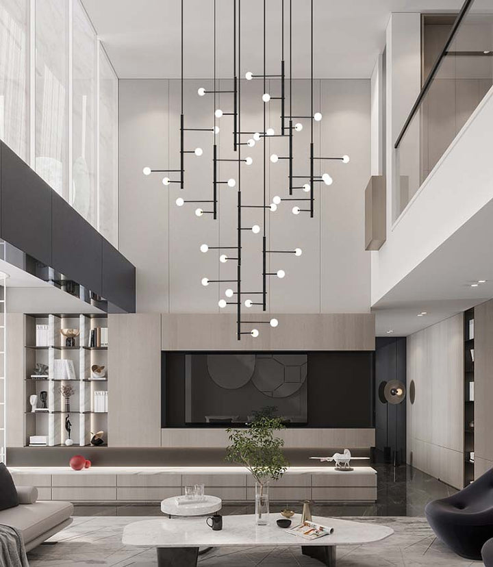 Mondrian Metal Tubular Chandelier Ceiling Light