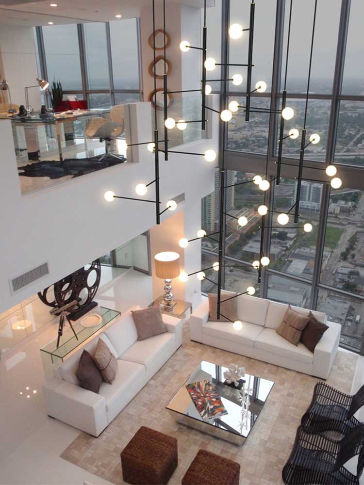Mondrian Metal Tubular Chandelier Ceiling Light