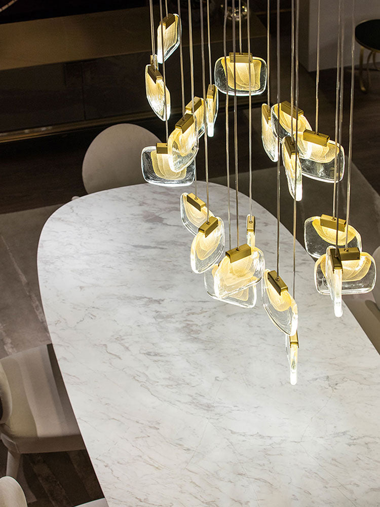 Leaf-shaped Crystal Chandelier For Larger House and High-Ceiling Building