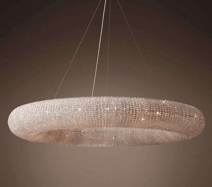 Golden Cloud Ring Crystal Chandelier