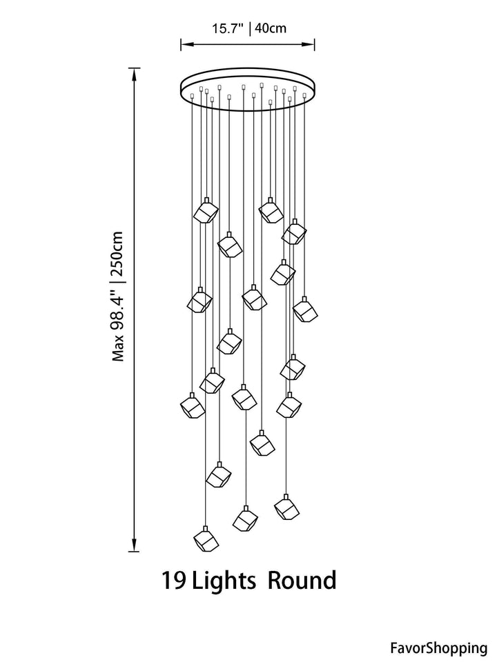 Ice Cube Transparent Crystal Chandelier For High Ceiling And Large Entryway