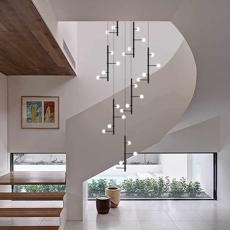 Mondrian Metal Tubular Chandelier Ceiling Light