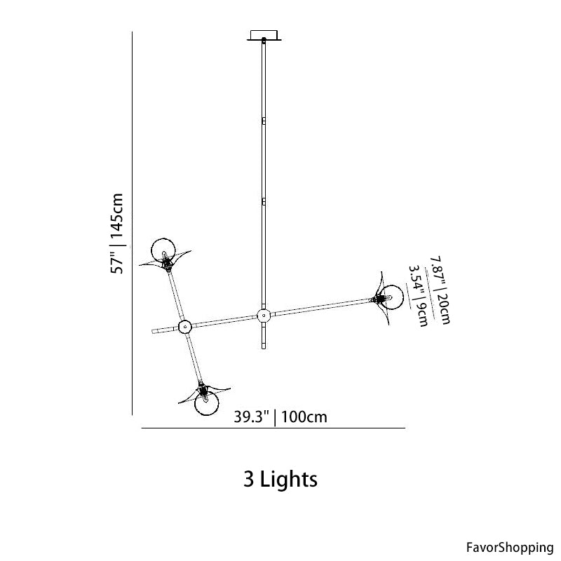 Ultra Modern Gold Sputnik Dining Room Chandelier