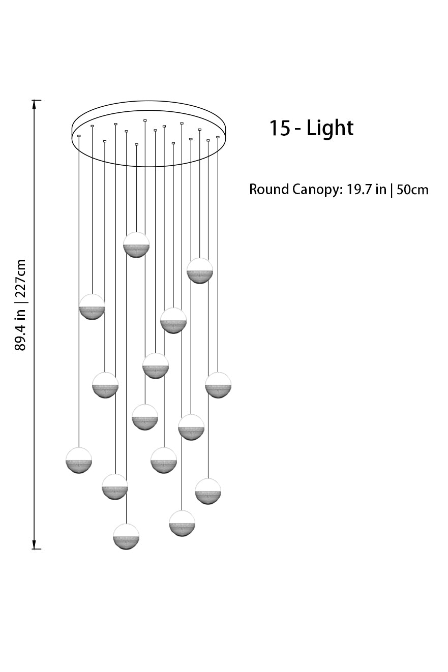 Modern LED Bubble Glass High Ceiling Foyer Lighting