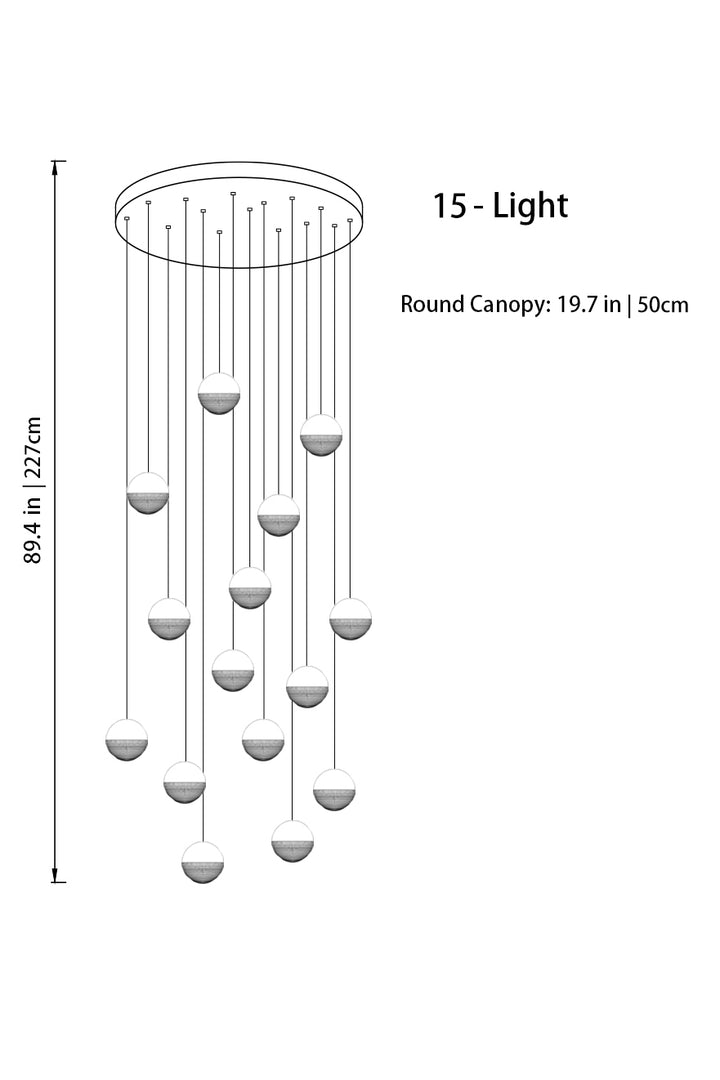 Modern LED Bubble Glass High Ceiling Foyer Lighting