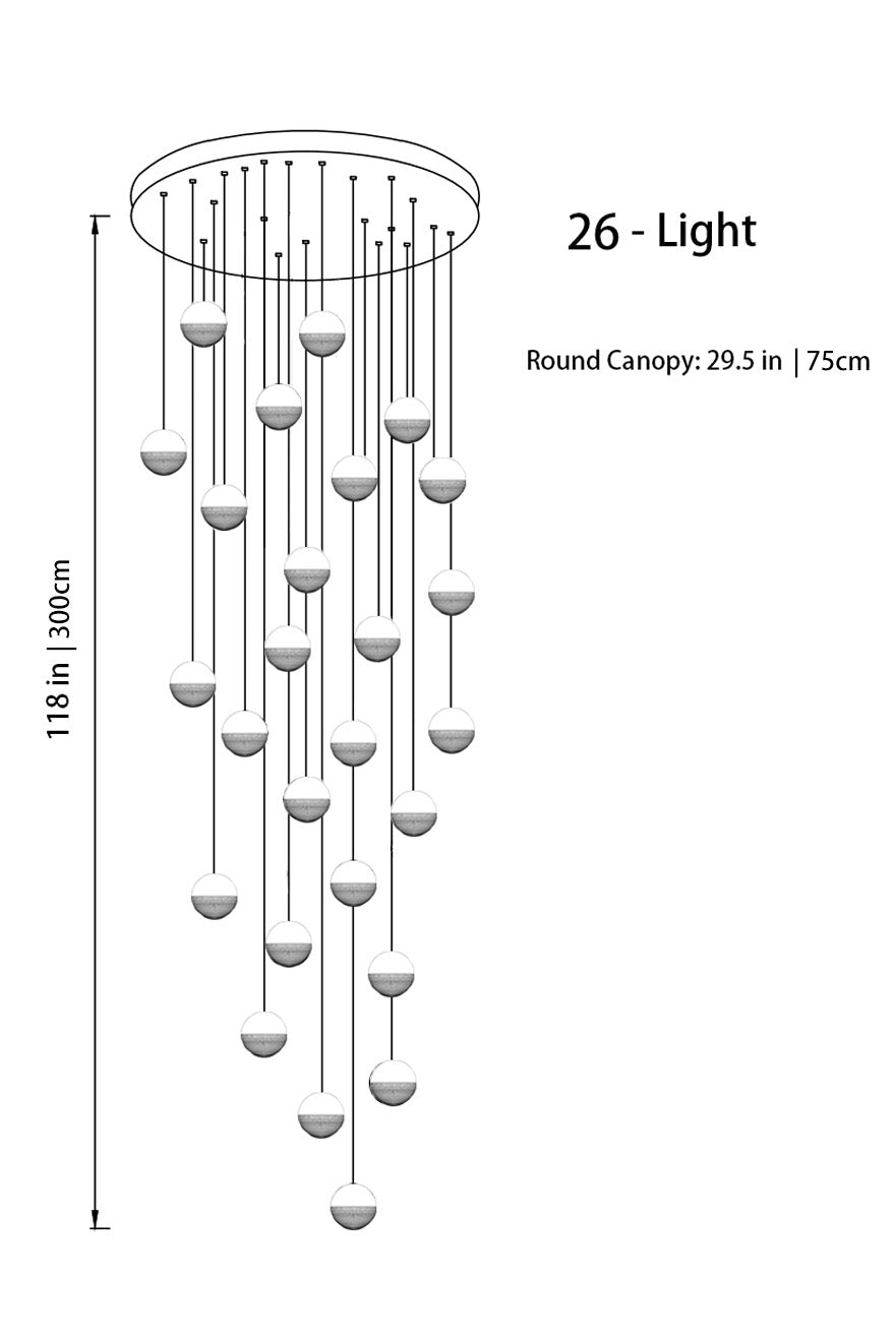 Modern LED Bubble Glass High Ceiling Foyer Lighting