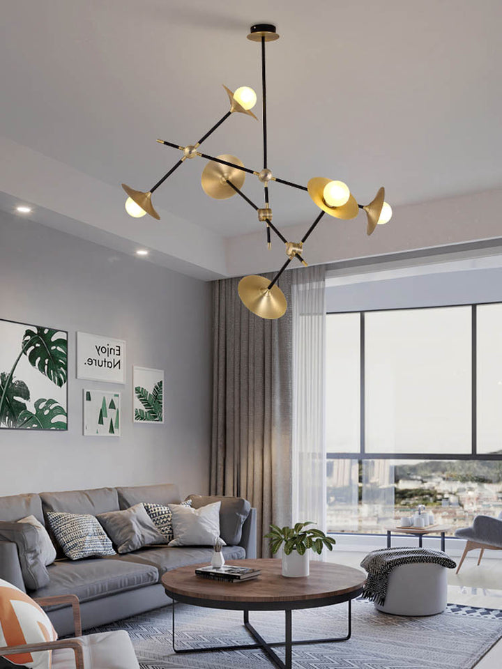 Ultra Modern Gold Sputnik Dining Room Chandelier