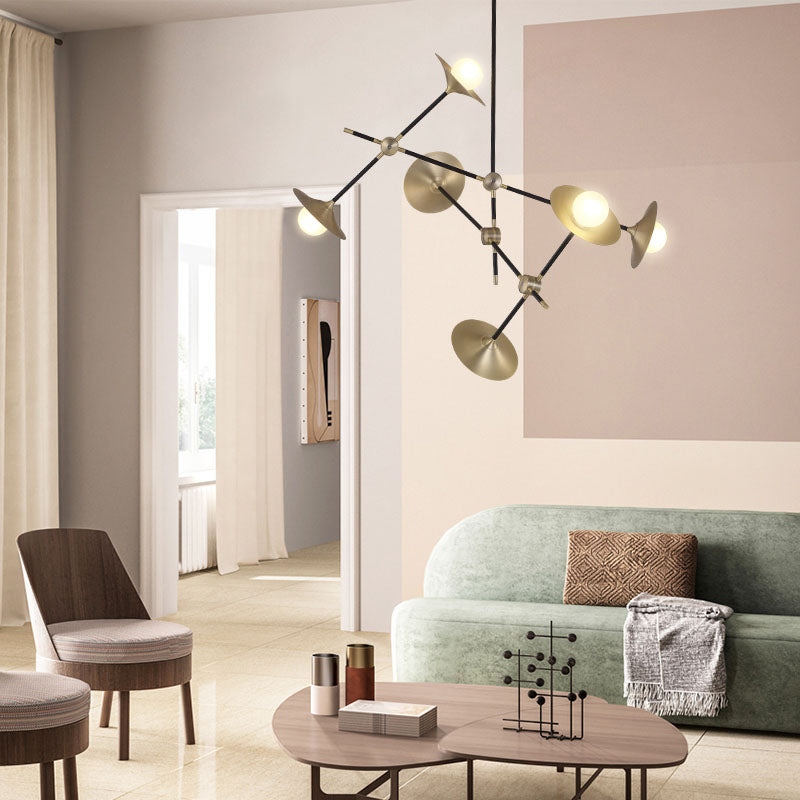 Ultra Modern Gold Sputnik Dining Room Chandelier