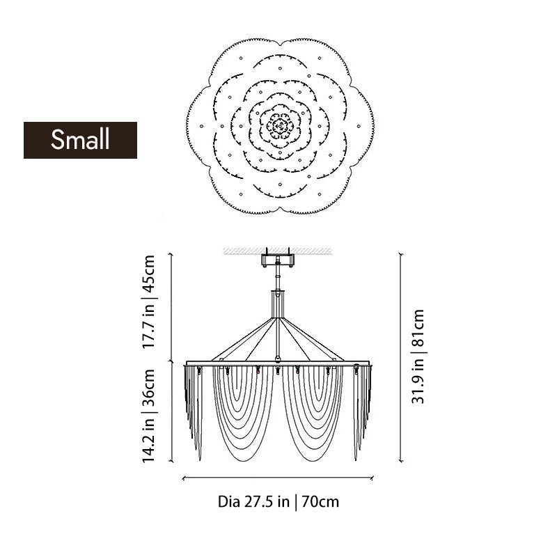 Modern Creative Aluminum Chain Tassel Flower Chandelier