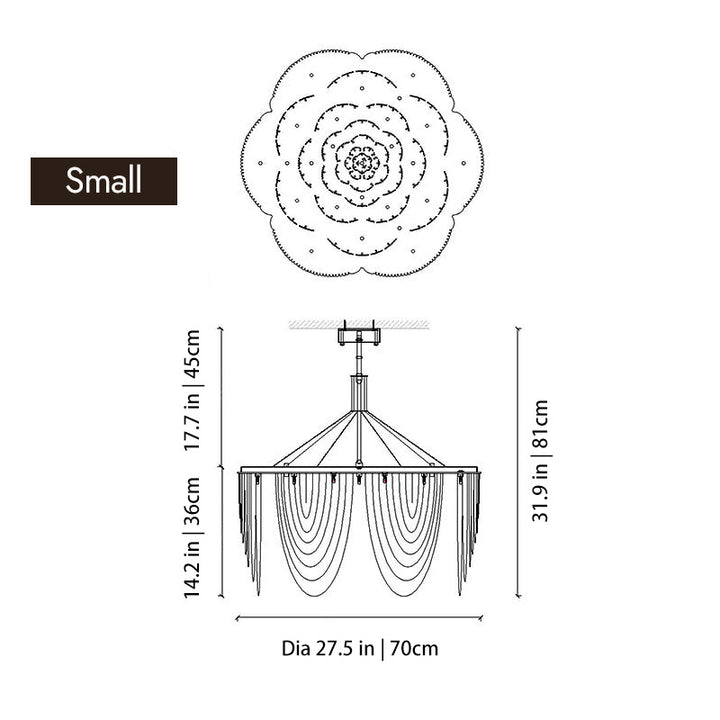 Modern Creative Aluminum Chain Tassel Flower Chandelier