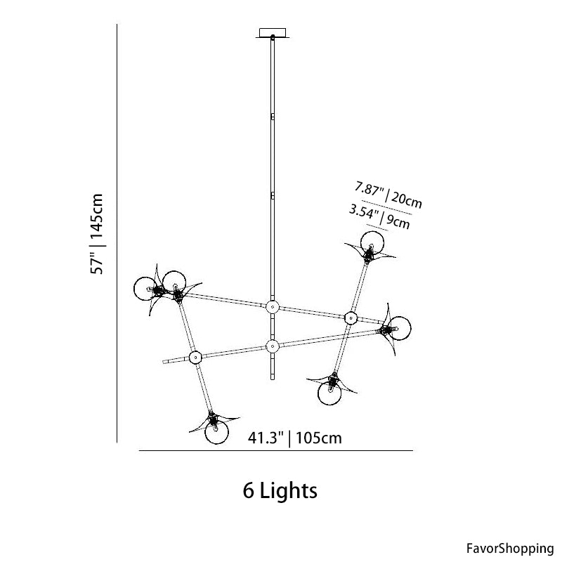 Ultra Modern Gold Sputnik Dining Room Chandelier