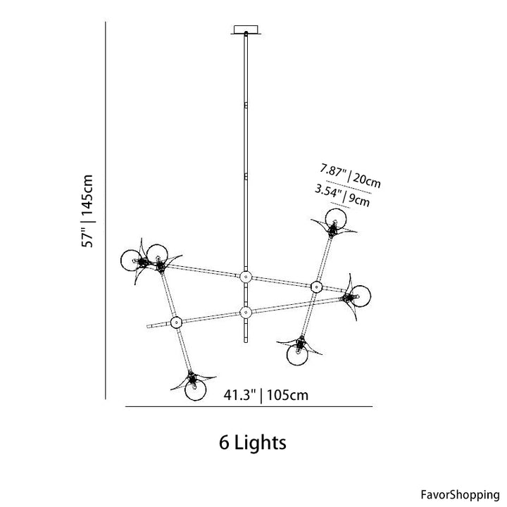 Ultra Modern Gold Sputnik Dining Room Chandelier