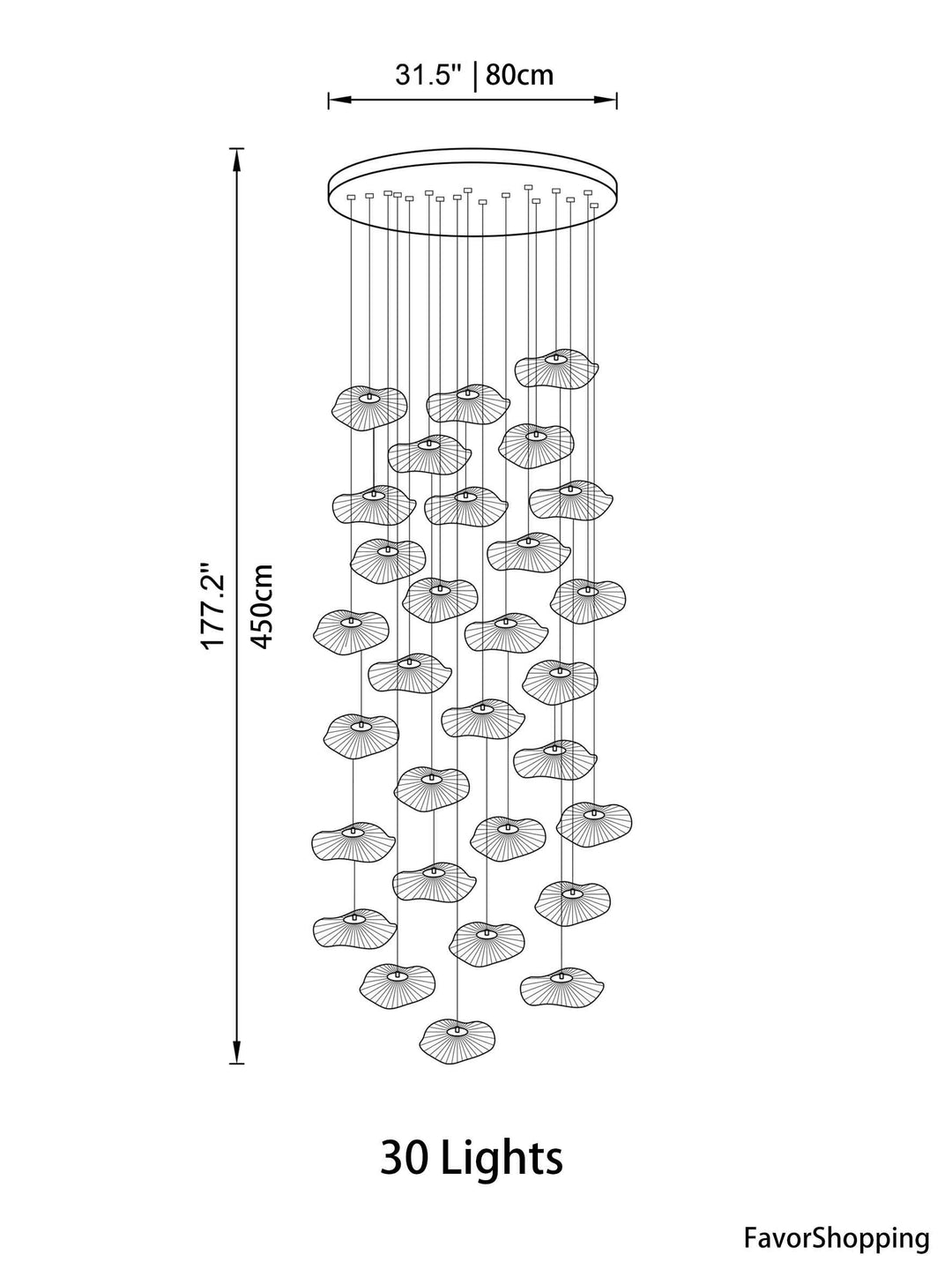 Floating Castle Raindrop LED Daisy Foyer Pendant Light - Grand Interior Decoration