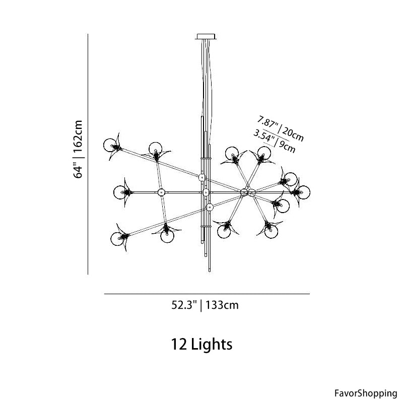 Ultra Modern Gold Sputnik Dining Room Chandelier