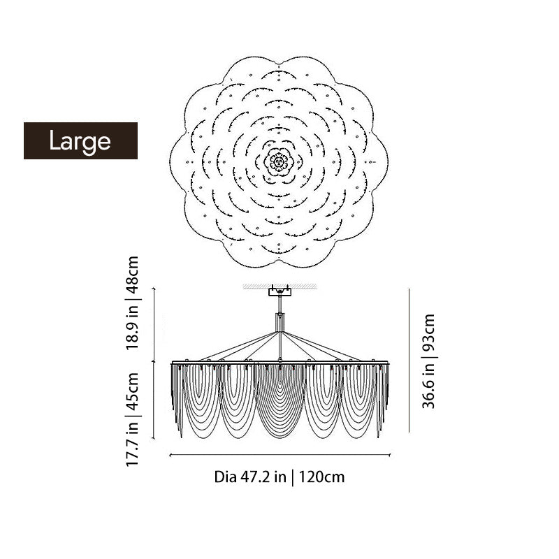 Modern Creative Aluminum Chain Tassel Flower Chandelier