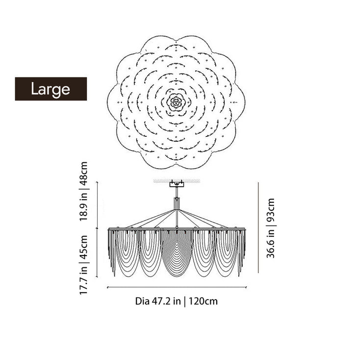 Modern Creative Aluminum Chain Tassel Flower Chandelier