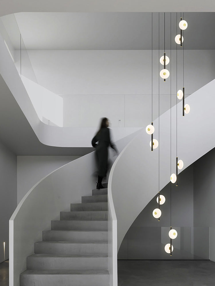 Black & White Oval Glass Globes Double Raindrop Chandelier