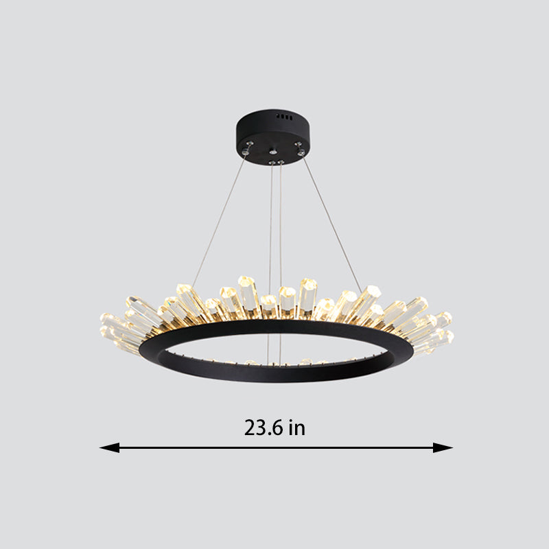 Round Crystal Polygonal Chandelier