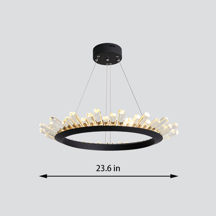 Round Crystal Polygonal Chandelier