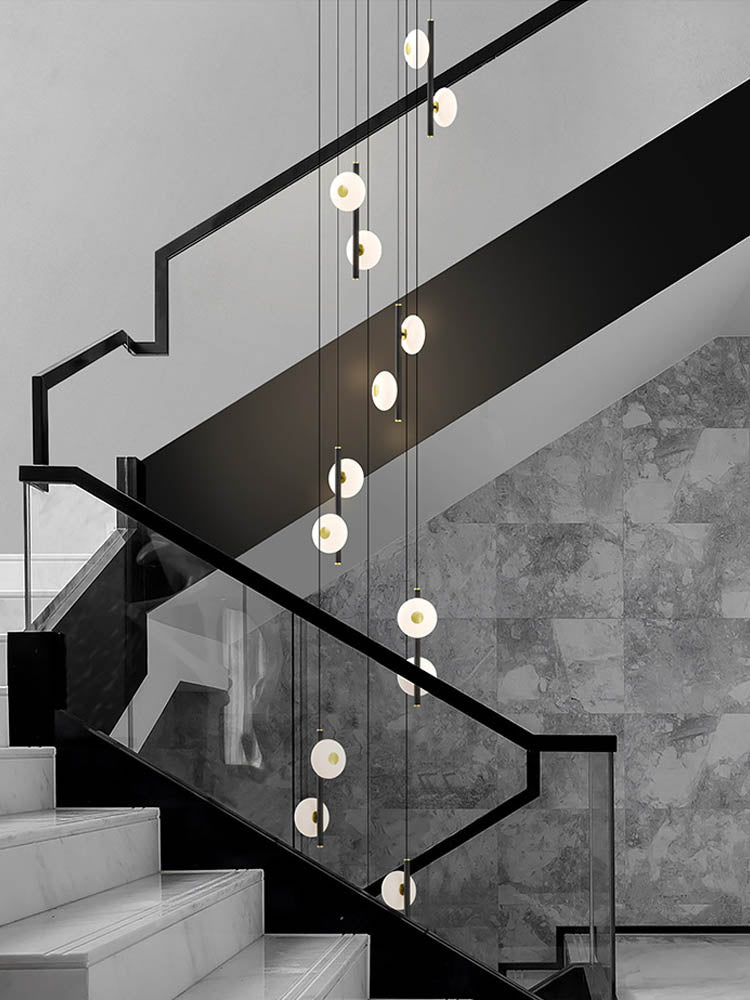 Black & White Oval Glass Globes Double Raindrop Chandelier