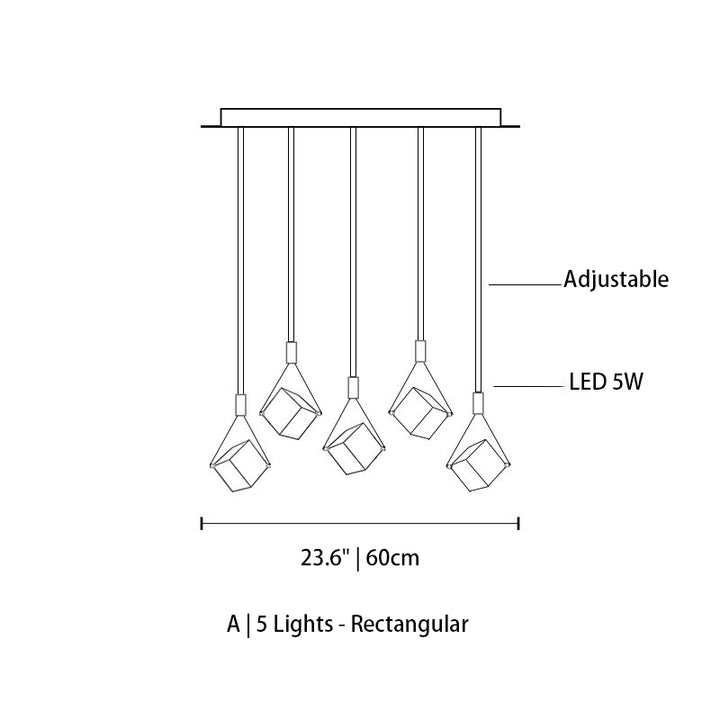 Myth Angel Square Crystal Long Raindrop Foyer Chandelier