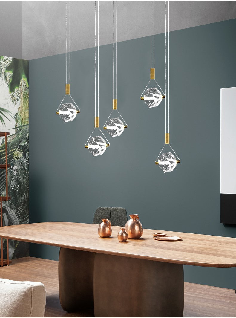 Myth Angel Square Crystal Long Raindrop Foyer Chandelier