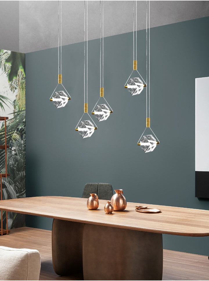 Myth Angel Square Crystal Long Raindrop Foyer Chandelier