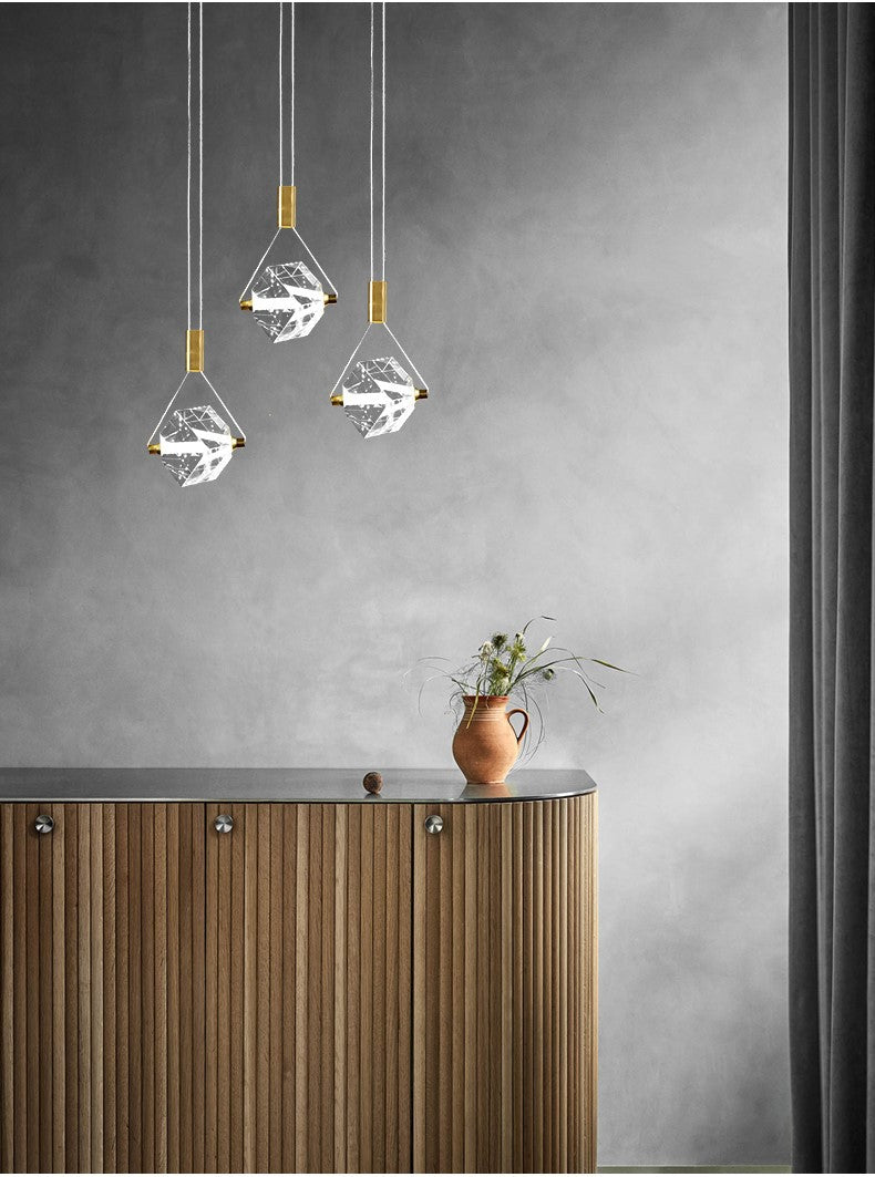 Myth Angel Square Crystal Long Raindrop Foyer Chandelier