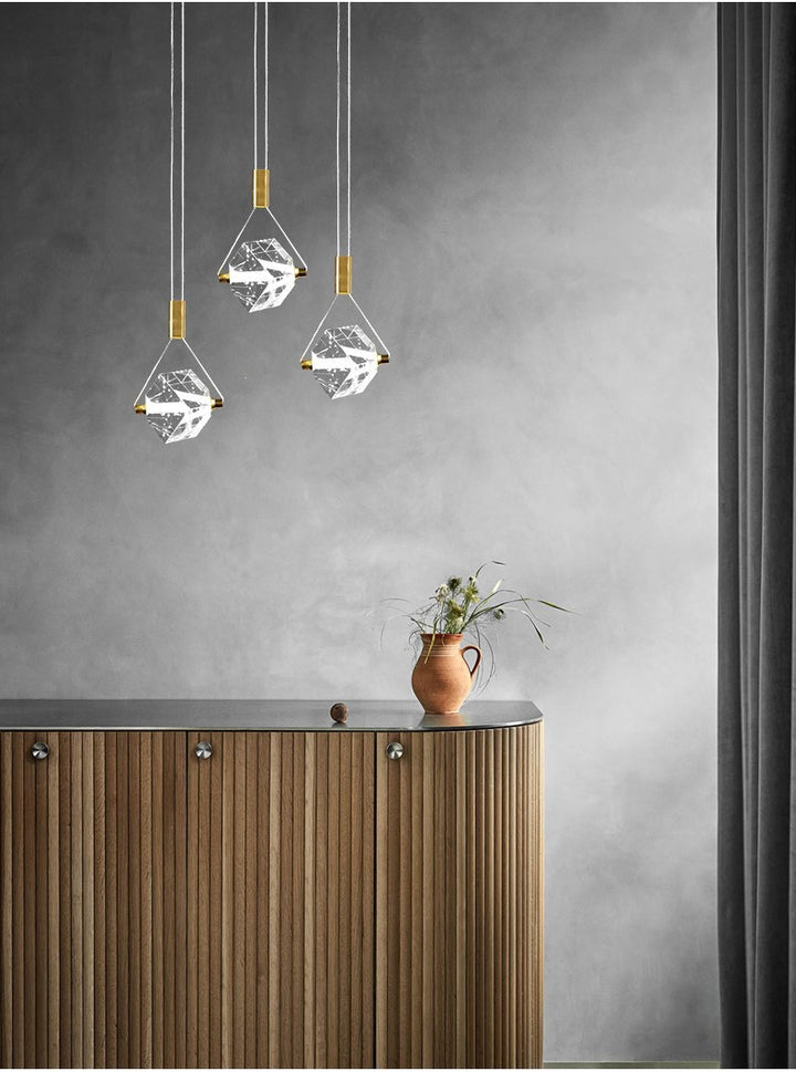 Myth Angel Square Crystal Long Raindrop Foyer Chandelier