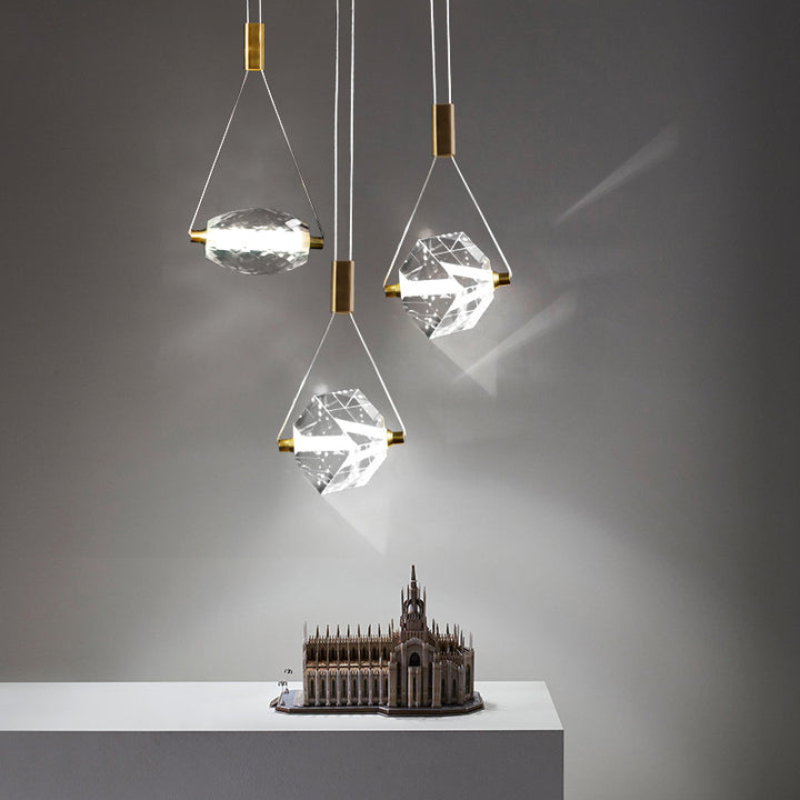 Myth Angel Square Crystal Long Raindrop Foyer Chandelier