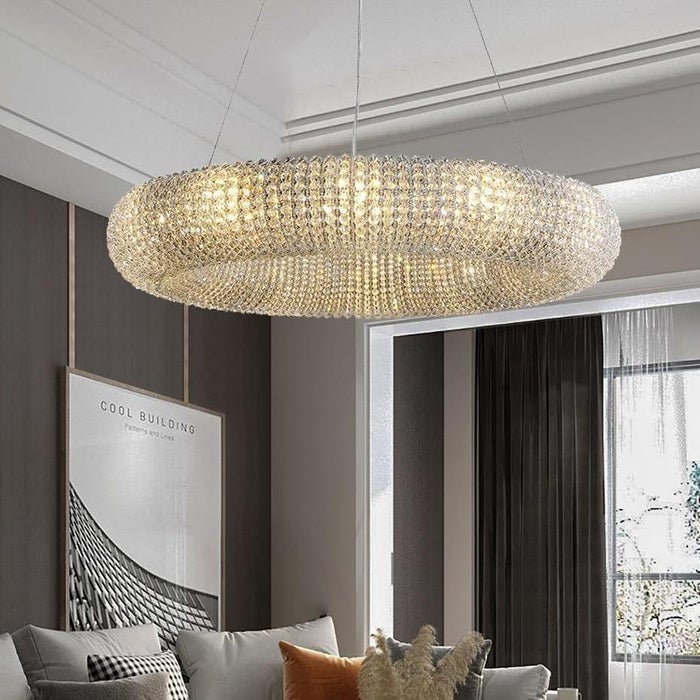 Golden Cloud Ring Crystal Chandelier