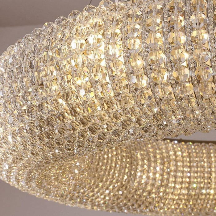 Golden Cloud Ring Crystal Chandelier