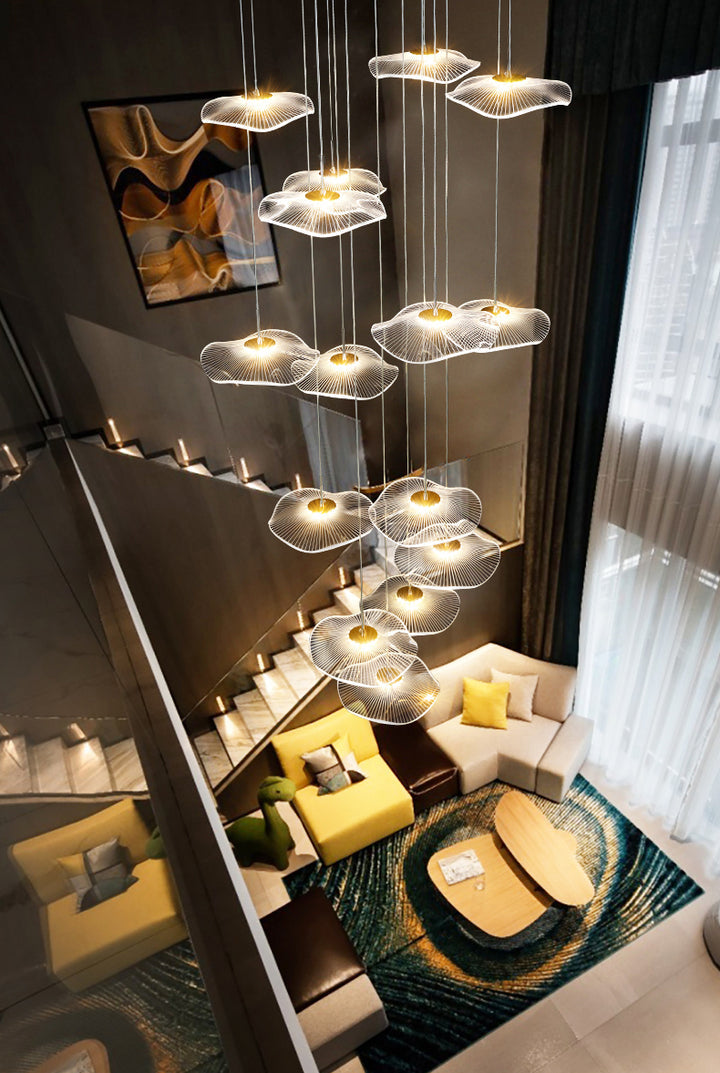 Floating Castle Raindrop LED Daisy Foyer Pendant Light - Grand Interior Decoration