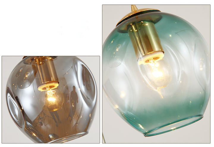 Nordic Raindrop LED Concave Glass Globe Hallway Chandelier